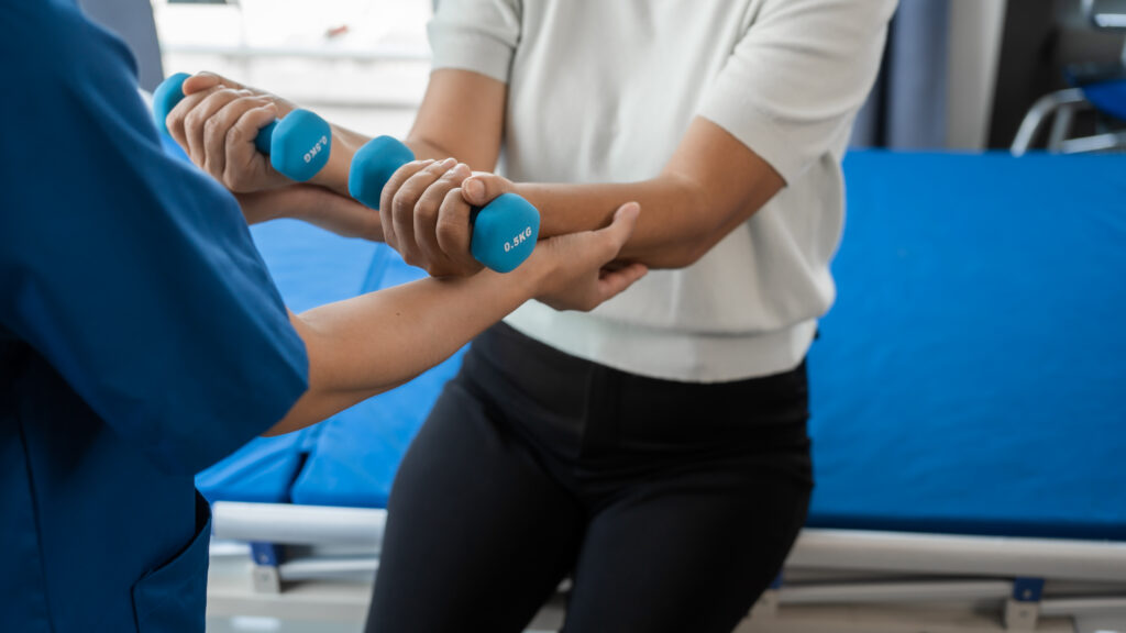 Asian senior care nurses and grandmothers provide caring support to elderly women
